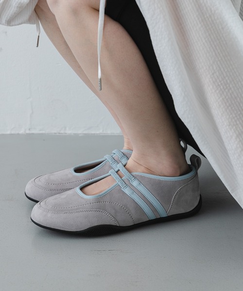 SENSE OF PLACE by URBAN RESEARCH（センスオブプレイスバイアーバンリサーチ）の「【S~Lサイズ/軽量】フラットソールバレエスニーカー（バレエシューズ・レディース・ブラウン/ブラック/アイボリー/グレー・SMALL/LARGE/MEDIUM）」の4枚目の写真