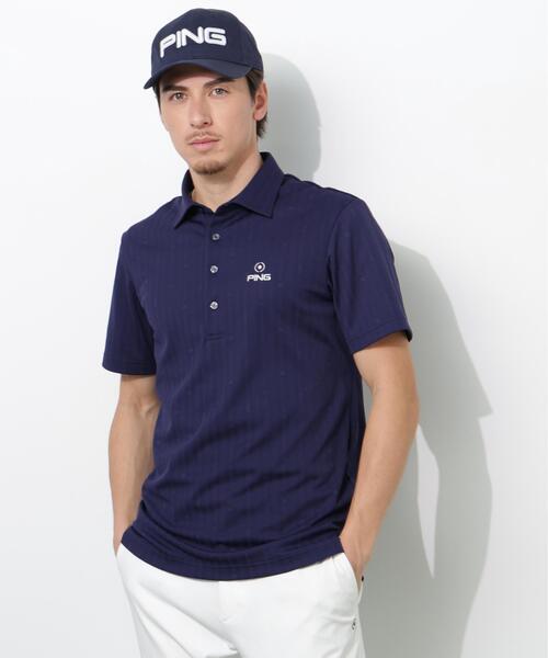 PING(ピン)の「【PING APPAREL】ストライプジャカード半袖ポロシャツ(ポロシャツ・メンズ・レッド/ベージュ/ホワイト/ネイビー・LL1/L/LL/S/M)」の3枚目の写真