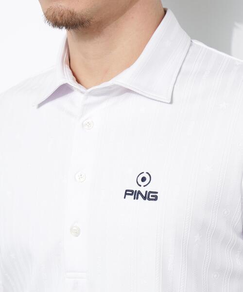 PING(ピン)の「【PING APPAREL】ストライプジャカード半袖ポロシャツ(ポロシャツ・メンズ・レッド/ベージュ/ホワイト/ネイビー・LL1/L/LL/S/M)」の10枚目の写真
