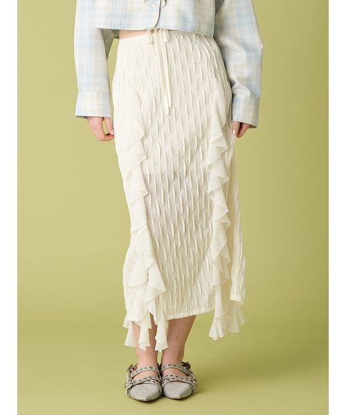 FURFUR(ファーファー)の「フリルカットスカート(スカート・レディース・ピンク/アイボリー/ブラック・F)」の2枚目の写真