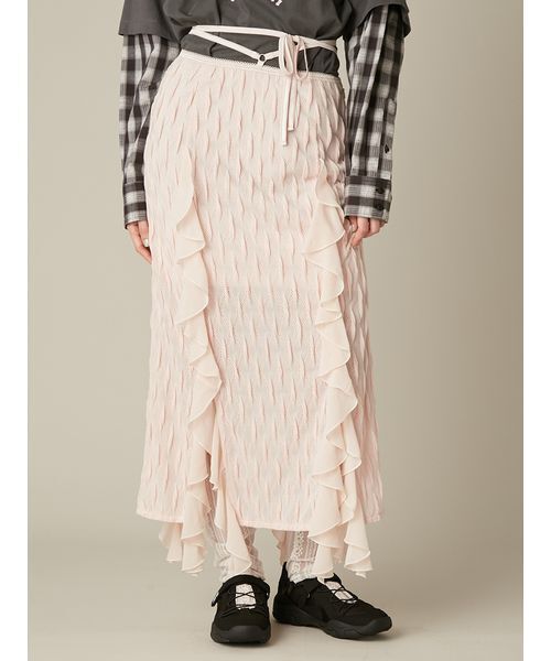 FURFUR(ファーファー)の「フリルカットスカート(スカート・レディース・ピンク/アイボリー/ブラック・F)」の8枚目の写真