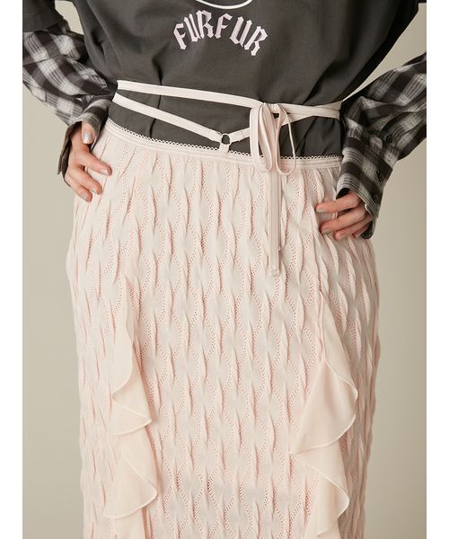 FURFUR(ファーファー)の「フリルカットスカート(スカート・レディース・ピンク/アイボリー/ブラック・F)」の11枚目の写真