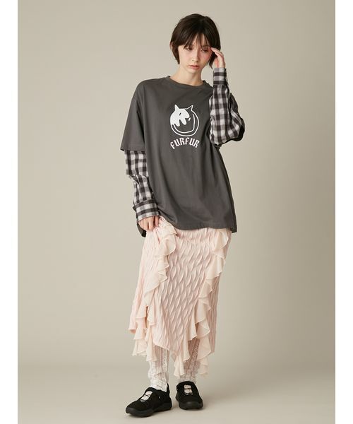 FURFUR(ファーファー)の「フリルカットスカート(スカート・レディース・ピンク/アイボリー/ブラック・F)」の13枚目の写真
