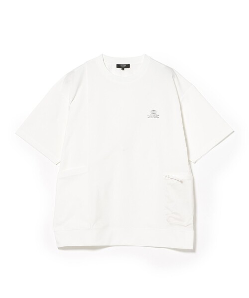 BEAMS HEART(ビームスハート)の「【ユニセックス】サイド ポケット Tシャツ(吸水速乾・UVカット・接触冷感)(Tシャツ/カットソー・メンズ・チャコールグレー/ホワイト・SMALL/MEDIUM/LARGE)」の3枚目の写真