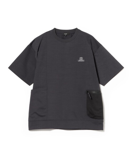 BEAMS HEART(ビームスハート)の「【ユニセックス】サイド ポケット Tシャツ(吸水速乾・UVカット・接触冷感)(Tシャツ/カットソー・メンズ・チャコールグレー/ホワイト・SMALL/MEDIUM/LARGE)」の6枚目の写真