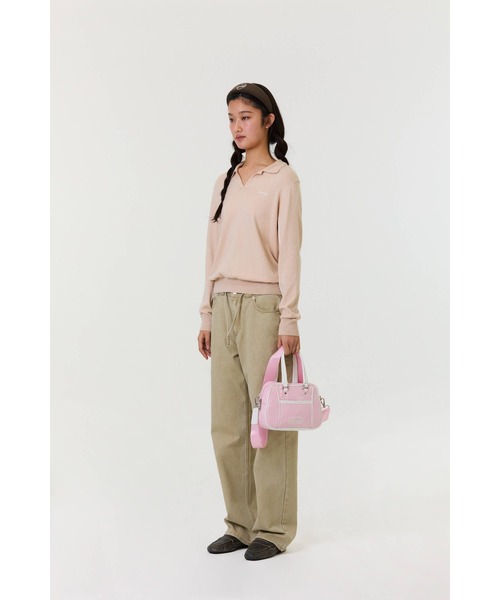 EMIS（イミス）の「(W) COLLAR KNIT TOP（ニット/セーター・レディース・ベージュ/ブラック・FREE）」の4枚目の写真
