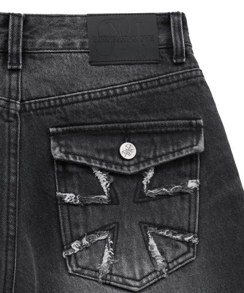 Midnight Move(ミッドナイトムーブ)の「eg pk denim pants (black)(デニムパンツ・レディース・その他・MEDIUM/SMALL)」の4枚目の写真