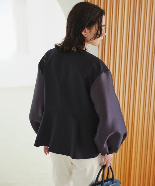 fleurie(フルリー) フォルム ジャケット　ネイビー UNITED ARROWS green label relaxing｜[size SHORTあり]fleurie