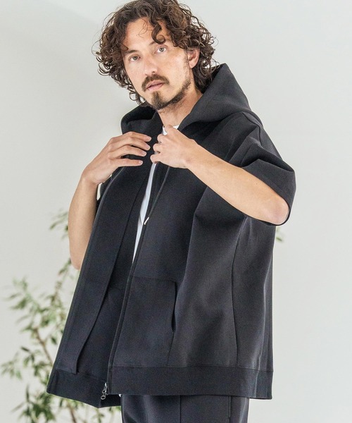 Magine（マージン）の「mpa4068-Double Knit Short Sleeve Parka 半袖パーカー(MGN-261-049)（パーカー・メンズ・ネイビー/ブラック/ミックスグレー・44/46/48）」の4枚目の写真