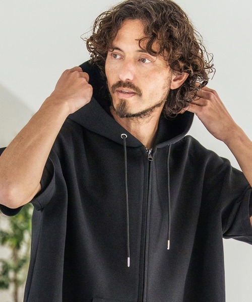 Magine（マージン）の「mpa4068-Double Knit Short Sleeve Parka 半袖パーカー(MGN-261-049)（パーカー・メンズ・ネイビー/ブラック/ミックスグレー・44/46/48）」の5枚目の写真