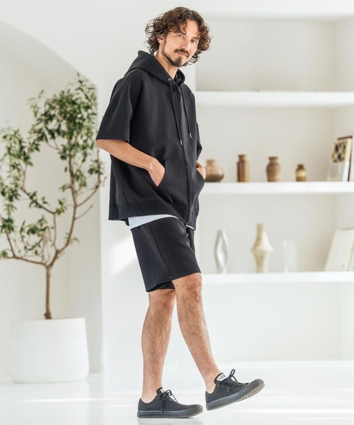 Magine（マージン）の「mpa4068-Double Knit Short Sleeve Parka 半袖パーカー(MGN-261-049)（パーカー・メンズ・ネイビー/ブラック/ミックスグレー・44/46/48）」の7枚目の写真