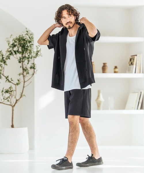 Magine（マージン）の「mpa4068-Double Knit Short Sleeve Parka 半袖パーカー(MGN-261-049)（パーカー・メンズ・ネイビー/ブラック/ミックスグレー・44/46/48）」の8枚目の写真