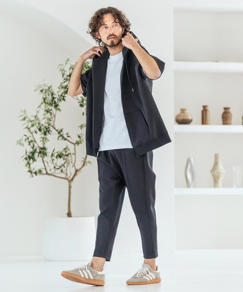 Magine（マージン）の「mpa4068-Double Knit Short Sleeve Parka 半袖パーカー(MGN-261-049)（パーカー・メンズ・ネイビー/ブラック/ミックスグレー・44/46/48）」の10枚目の写真