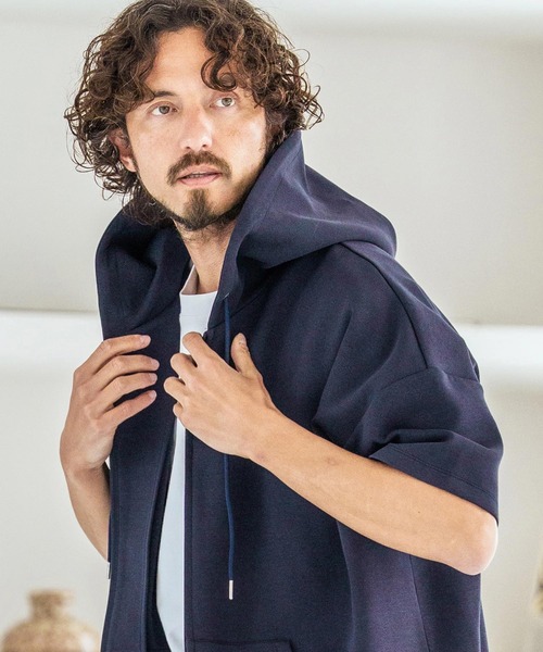 Magine（マージン）の「mpa4068-Double Knit Short Sleeve Parka 半袖パーカー(MGN-261-049)（パーカー・メンズ・ネイビー/ブラック/ミックスグレー・44/46/48）」の11枚目の写真