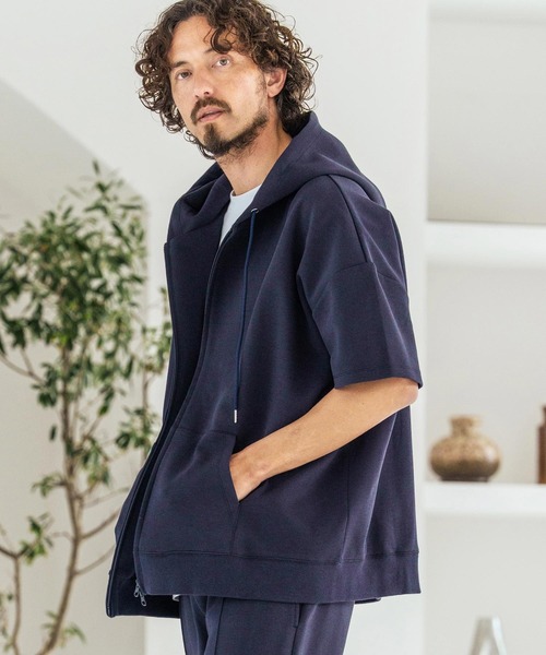 Magine（マージン）の「mpa4068-Double Knit Short Sleeve Parka 半袖パーカー(MGN-261-049)（パーカー・メンズ・ネイビー/ブラック/ミックスグレー・44/46/48）」の12枚目の写真