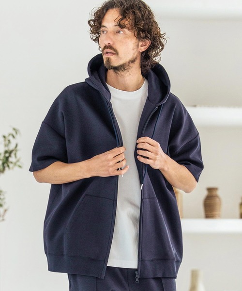 Magine（マージン）の「mpa4068-Double Knit Short Sleeve Parka 半袖パーカー(MGN-261-049)（パーカー・メンズ・ネイビー/ブラック/ミックスグレー・44/46/48）」の13枚目の写真