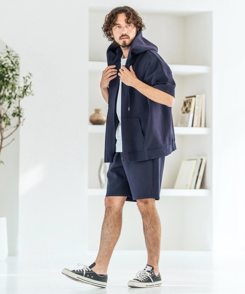 Magine（マージン）の「mpa4068-Double Knit Short Sleeve Parka 半袖パーカー(MGN-261-049)（パーカー・メンズ・ネイビー/ブラック/ミックスグレー・44/46/48）」の16枚目の写真