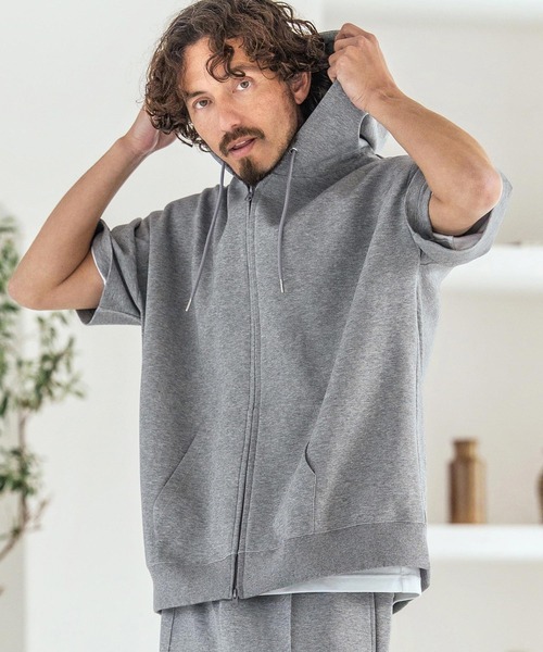 Magine（マージン）の「mpa4068-Double Knit Short Sleeve Parka 半袖パーカー(MGN-261-049)（パーカー・メンズ・ネイビー/ブラック/ミックスグレー・44/46/48）」の18枚目の写真