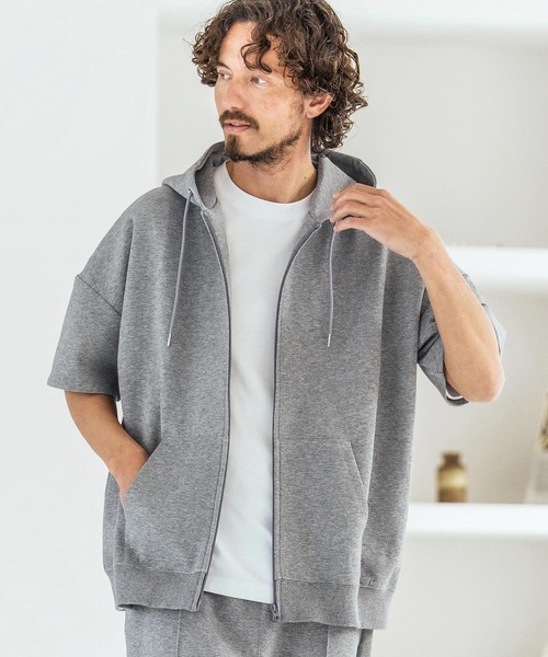 Magine（マージン）の「mpa4068-Double Knit Short Sleeve Parka 半袖パーカー(MGN-261-049)（パーカー・メンズ・ネイビー/ブラック/ミックスグレー・44/46/48）」の19枚目の写真