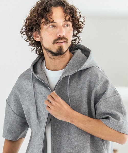 Magine（マージン）の「mpa4068-Double Knit Short Sleeve Parka 半袖パーカー(MGN-261-049)（パーカー・メンズ・ネイビー/ブラック/ミックスグレー・44/46/48）」の20枚目の写真