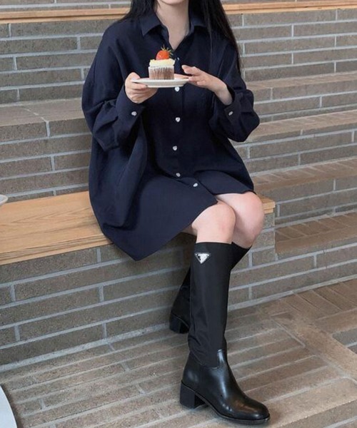 SallyLunn(サリーラン)の「ビッグシルエットシャツ(シャツ/ブラウス・レディース・ピンク/グリーン/ホワイト/ブラック・LARGE/MEDIUM)」の8枚目の写真