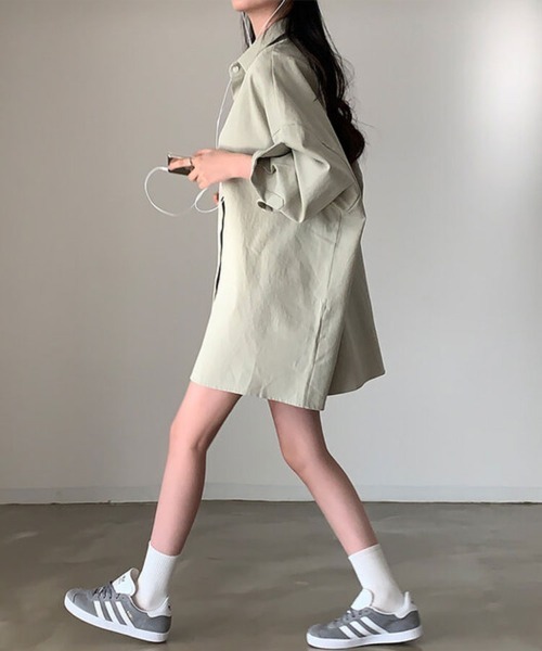SallyLunn(サリーラン)の「ビッグシルエットシャツ(シャツ/ブラウス・レディース・ピンク/グリーン/ホワイト/ブラック・LARGE/MEDIUM)」の14枚目の写真