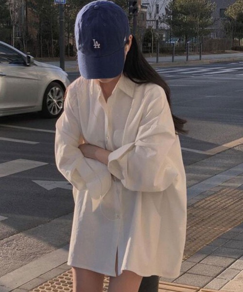 SallyLunn(サリーラン)の「ビッグシルエットシャツ(シャツ/ブラウス・レディース・ピンク/グリーン/ホワイト/ブラック・LARGE/MEDIUM)」の5枚目の写真