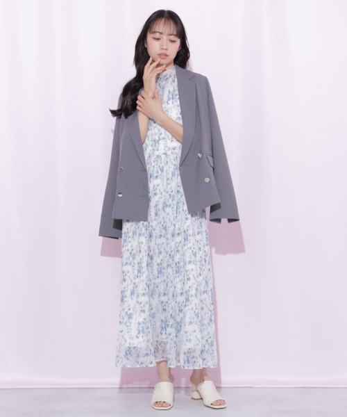 JILL by JILL STUART(ジルバイジルスチュアート)の「〈セットアップ対応〉サマーツイルテーラードジャケット(テーラードジャケット・レディース・ブルー/グレー/ベージュ・MEDIUM/SMALL)」の5枚目の写真