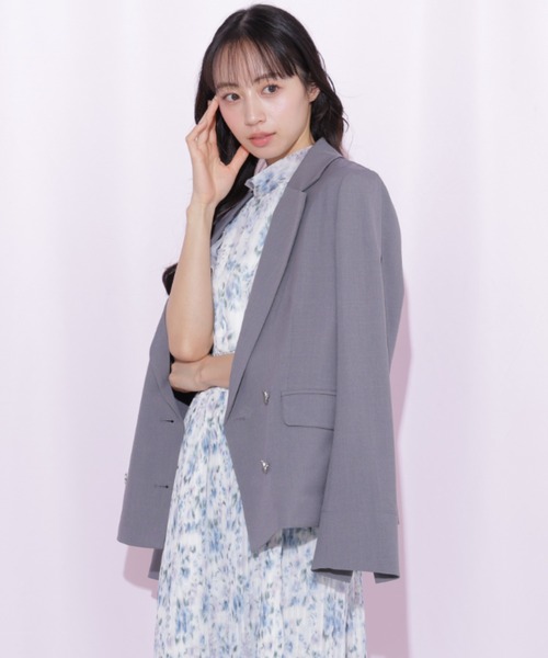JILL by JILL STUART(ジルバイジルスチュアート)の「〈セットアップ対応〉サマーツイルテーラードジャケット(テーラードジャケット・レディース・ブルー/グレー/ベージュ・MEDIUM/SMALL)」の9枚目の写真