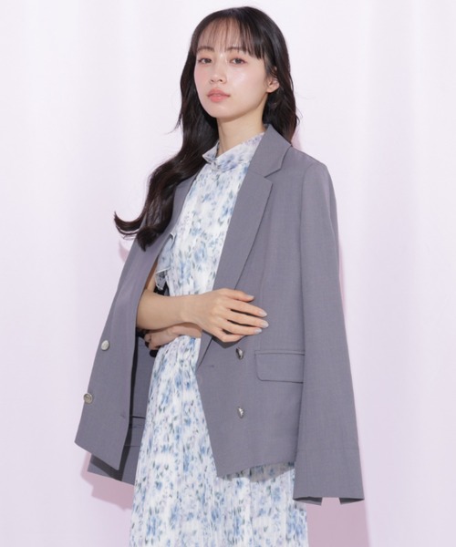 JILL by JILL STUART(ジルバイジルスチュアート)の「〈セットアップ対応〉サマーツイルテーラードジャケット(テーラードジャケット・レディース・ブルー/グレー/ベージュ・MEDIUM/SMALL)」の10枚目の写真