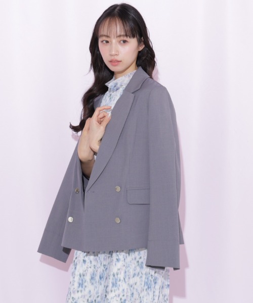 JILL by JILL STUART(ジルバイジルスチュアート)の「〈セットアップ対応〉サマーツイルテーラードジャケット(テーラードジャケット・レディース・ブルー/グレー/ベージュ・MEDIUM/SMALL)」の8枚目の写真