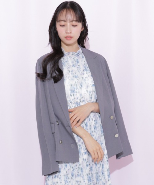 JILL by JILL STUART(ジルバイジルスチュアート)の「〈セットアップ対応〉サマーツイルテーラードジャケット(テーラードジャケット・レディース・ブルー/グレー/ベージュ・MEDIUM/SMALL)」の11枚目の写真