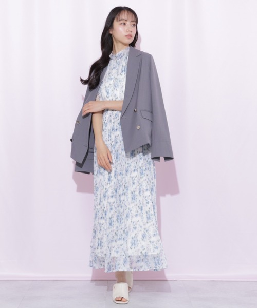 JILL by JILL STUART(ジルバイジルスチュアート)の「〈セットアップ対応〉サマーツイルテーラードジャケット(テーラードジャケット・レディース・ブルー/グレー/ベージュ・MEDIUM/SMALL)」の6枚目の写真