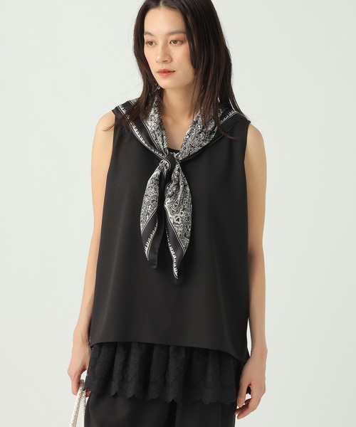 Elura（エルーラ）の「サラサラリラクシーノースリブラウス/656799（シャツ/ブラウス・レディース・ブラック/ダークブラウン/ゼブラ/オフホワイト/ミント/モカ・FREE）」の12枚目の写真