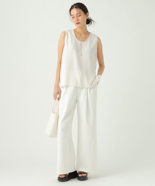 Elura（エルーラ）の「サラサラリラクシーノースリブラウス/656799（シャツ/ブラウス・レディース・ブラック/ダークブラウン/ゼブラ/オフホワイト/ミント/モカ・FREE）」の9枚目の写真