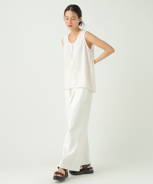 Elura（エルーラ）の「サラサラリラクシーノースリブラウス/656799（シャツ/ブラウス・レディース・ブラック/ダークブラウン/ゼブラ/オフホワイト/ミント/モカ・FREE）」の11枚目の写真