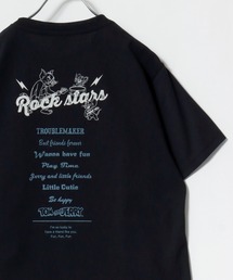 2026SS Tom&Jerry/トムとジェリー カレッジ フロント/バックプリント ワンポイント刺繍 半袖Tシャツ