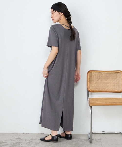 forksy.(フォルクシー)の「【forksy.】ストラップネック リブメロー ロングワンピース / 接触冷感・UVカット(ワンピース・レディース・チャコールグレー/ブラック/モカ・M/L)」の9枚目の写真