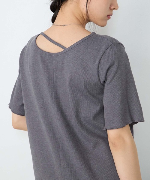 forksy.(フォルクシー)の「【forksy.】ストラップネック リブメロー ロングワンピース / 接触冷感・UVカット(ワンピース・レディース・チャコールグレー/ブラック/モカ・M/L)」の10枚目の写真