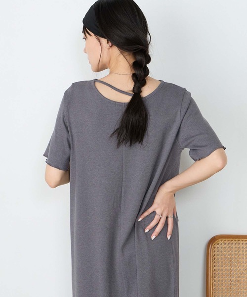 forksy.(フォルクシー)の「【forksy.】ストラップネック リブメロー ロングワンピース / 接触冷感・UVカット(ワンピース・レディース・チャコールグレー/ブラック/モカ・M/L)」の13枚目の写真