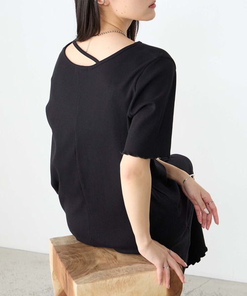 forksy.(フォルクシー)の「【forksy.】ストラップネック リブメロー ロングワンピース / 接触冷感・UVカット(ワンピース・レディース・チャコールグレー/ブラック/モカ・M/L)」の15枚目の写真