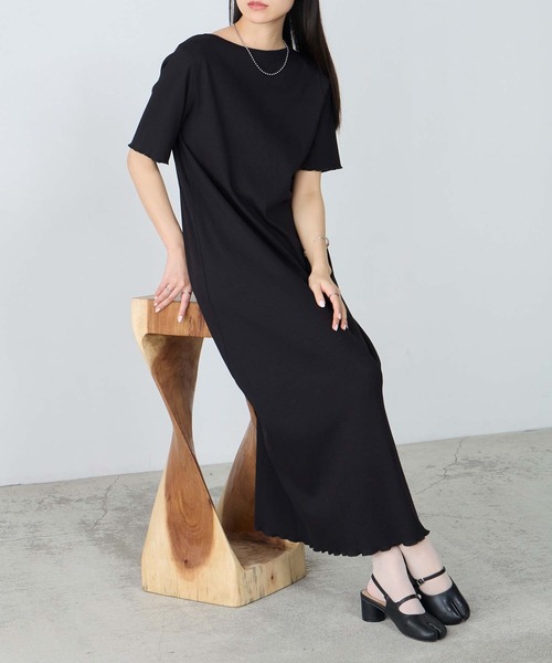 forksy.(フォルクシー)の「【forksy.】ストラップネック リブメロー ロングワンピース / 接触冷感・UVカット(ワンピース・レディース・チャコールグレー/ブラック/モカ・M/L)」の16枚目の写真