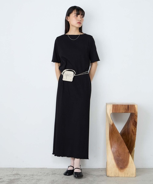 forksy.(フォルクシー)の「【forksy.】ストラップネック リブメロー ロングワンピース / 接触冷感・UVカット(ワンピース・レディース・チャコールグレー/ブラック/モカ・M/L)」の17枚目の写真