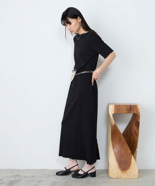forksy.(フォルクシー)の「【forksy.】ストラップネック リブメロー ロングワンピース / 接触冷感・UVカット(ワンピース・レディース・チャコールグレー/ブラック/モカ・M/L)」の18枚目の写真