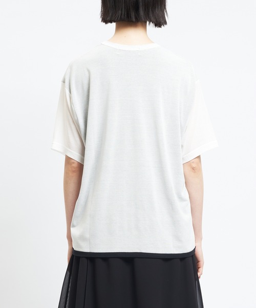 gomme(ゴム)の「強撚ダブルT(Tシャツ/カットソー・レディース・ホワイト×ブラック/ブラック×ホワイト/ブラック×イエロー・MEDIUM)」の15枚目の写真