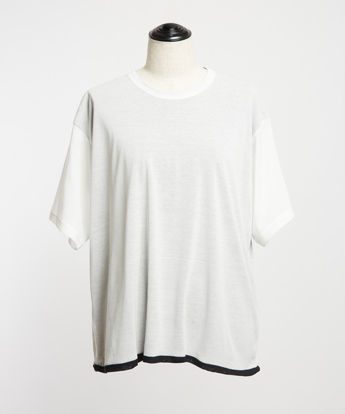 gomme(ゴム)の「強撚ダブルT(Tシャツ/カットソー・レディース・ホワイト×ブラック/ブラック×ホワイト/ブラック×イエロー・MEDIUM)」の16枚目の写真