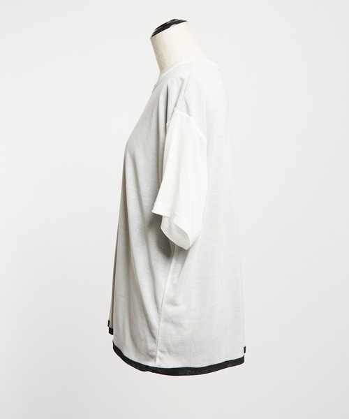 gomme(ゴム)の「強撚ダブルT(Tシャツ/カットソー・レディース・ホワイト×ブラック/ブラック×ホワイト/ブラック×イエロー・MEDIUM)」の17枚目の写真