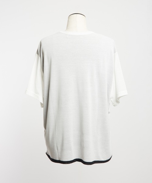 gomme(ゴム)の「強撚ダブルT(Tシャツ/カットソー・レディース・ホワイト×ブラック/ブラック×ホワイト/ブラック×イエロー・MEDIUM)」の18枚目の写真