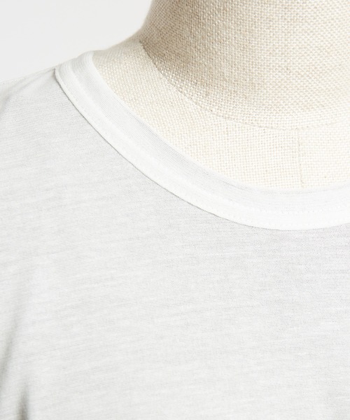 gomme(ゴム)の「強撚ダブルT(Tシャツ/カットソー・レディース・ホワイト×ブラック/ブラック×ホワイト/ブラック×イエロー・MEDIUM)」の19枚目の写真