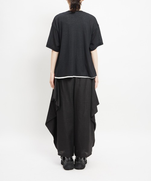 gomme(ゴム)の「強撚ダブルT(Tシャツ/カットソー・レディース・ホワイト×ブラック/ブラック×ホワイト/ブラック×イエロー・MEDIUM)」の12枚目の写真